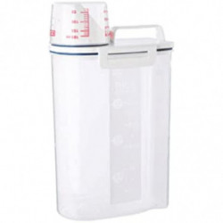Rice Container Bin With Pour Spout And Measuring Cup Plastic Clear 2kg Cereal Food Airtight Keeper Dispenser Food [...]