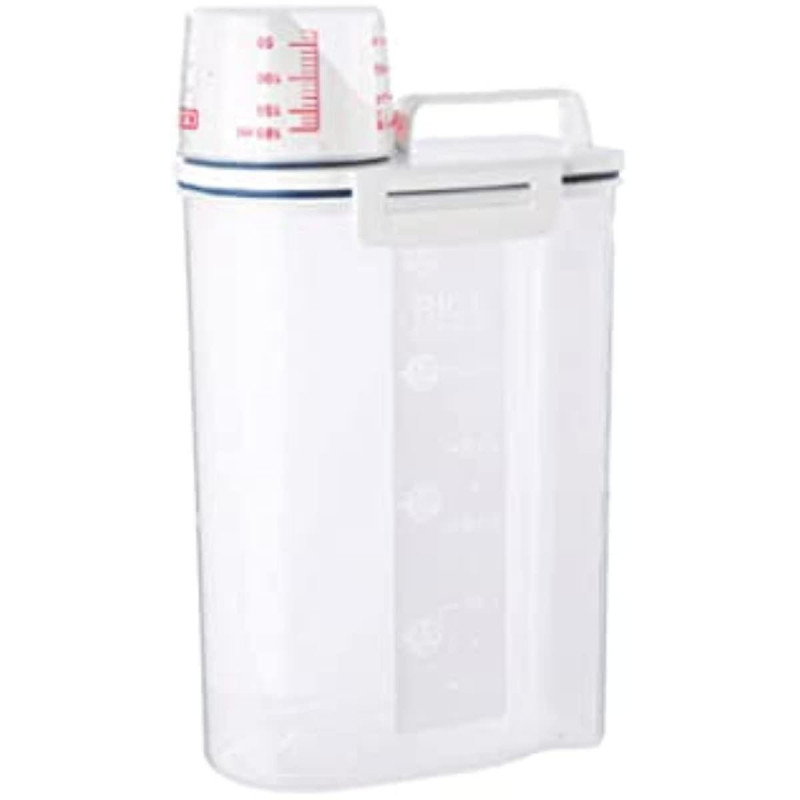 Rice Container Bin With Pour Spout And Measuring Cup Plastic Clear 2kg Cereal Food Airtight Keeper Dispenser Food [...]