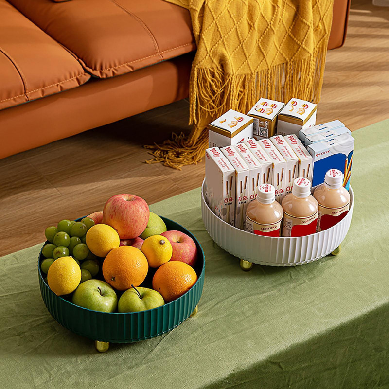 Kitchen Seasoning Rotating Storage Box Durable Plastic Material Large Capacity Tray For Use In Kitchens And Dressers