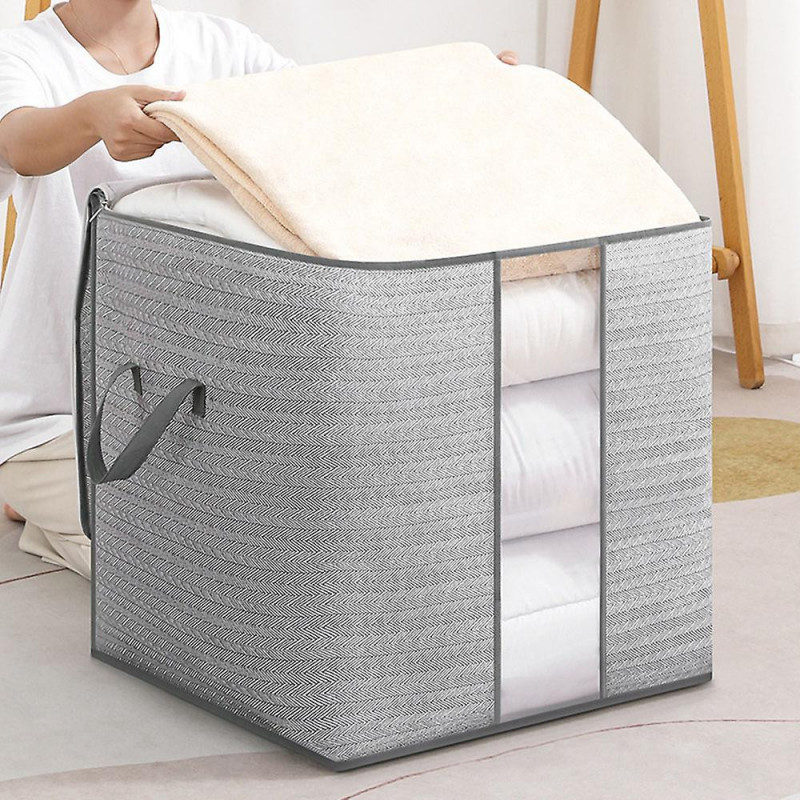 60l Vêtements Bac de rangement Fenêtre transparente Étui de rangement de grande capacité pour le stockage de choses