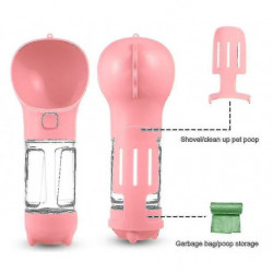 Dog Travel Water Bottle,with Food Container And Shit Shovelpink