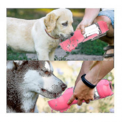 Dog Travel Water Bottle,with Food Container And Shit Shovelpink Dog Travel Water Bottle,with Food Container And Shit Shovelpink