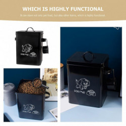 Lidded Pet Food Container Dog Food Storage Bin Large Capacity Food Bucket (Black) Lidded Pet Food Container Dog Food Storage Bin Large Capacity Food Bucket (Black)