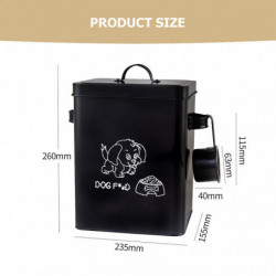 Lidded Pet Food Container Dog Food Storage Bin Large Capacity Food Bucket (Black) Lidded Pet Food Container Dog Food Storage Bin Large Capacity Food Bucket (Black)