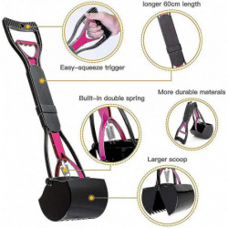 Scooper pliable pour chiens et chats Pet Long Handle Pooper Scooper. Facile à utiliser