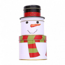 1 Pc Cute Creative Iron Snowman Three-layer Food Container Christmas Candy 1 Pc Cute Creative Iron Snowman Three-layer Food Container Christmas Candy