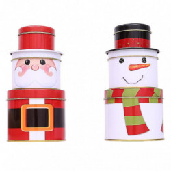 1 Pc Cute Creative Iron Snowman Three-layer Food Container Christmas Candy 1 Pc Cute Creative Iron Snowman Three-layer Food Container Christmas Candy