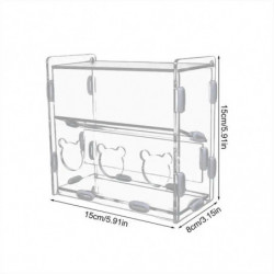 Parrot Feeder Box Acrylic Feeding Container No-Mess Multihole Food Box Clear Bird Food Dispenser Box for Finches Parrots Parrot Feeder Box Acrylic Feeding Container No-Mess Multihole Food Box Clear Bird Food Dispenser Box for Finches Parrots
