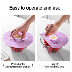 Floral Silicone Lid For Food Storage And Cooking - Seals Any Smooth Edge Surface - Bpa Free - Oven, Microwave, [...]