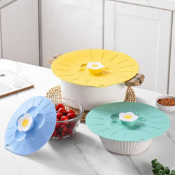 Floral Silicone Lid For Food Storage And Cooking - Seals Any Smooth Edge Surface - Bpa Free - Oven, Microwave, [...]