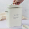 Metal Washing Powder Bucket Square Laundry Powder Storage Box Container With Lid And Spoon Pill Case