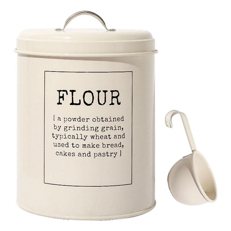 Metal Vintage Food Flour Storage Tin Jar 5 Litres Container Decor Durable