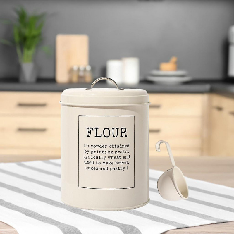 Metal Vintage Food Flour Storage Tin Jar 5 Litres Container Decor Durable