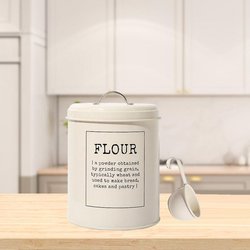Metal Vintage Food Flour Storage Tin Jar 5 Litres Container Decor Durable