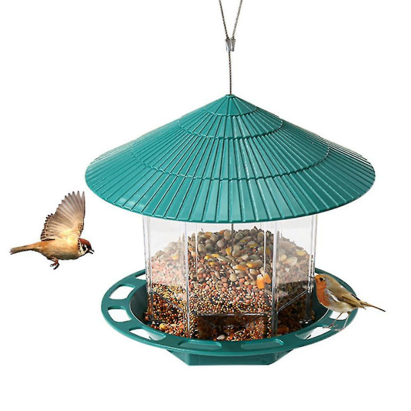 Bird Feeder Hanging Feeding Station Garden Bird Seed Dispenser Holder Food Container