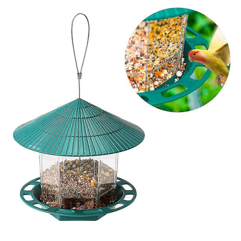 Bird Feeder Hanging Feeding Station Garden Bird Seed Dispenser Holder Food Container