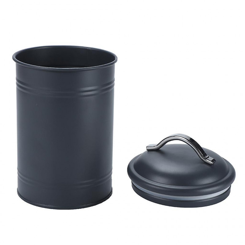 3x300ml Kitchen Metal Food Spice Seasoning Airtight Canister Jar Black