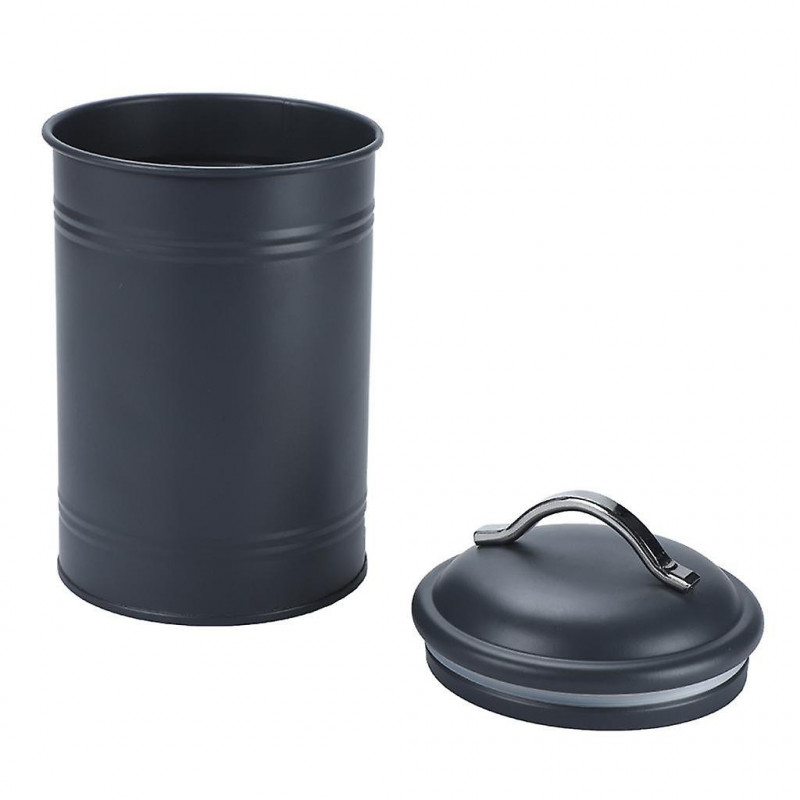 3x300ml Kitchen Metal Food Spice Seasoning Airtight Canister Jar Black