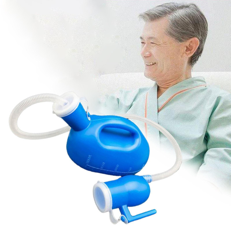 Leakproof Urinals For Men 2000ml With Lid Home Elder Container Jar Blue