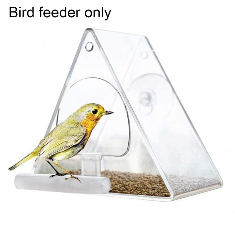 Decorative Bird Feeder Odor-free Easy To Install Acrylic Bird Food Container Garden Supplies