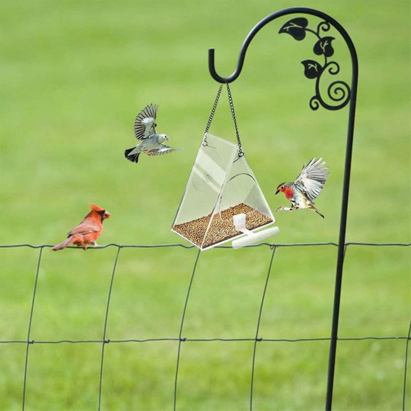 Decorative Bird Feeder Odor-free Easy To Install Acrylic Bird Food Container Garden Supplies