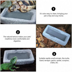 Stone Trough Bowl Pet Food Container Reptile Containers Feeding Pot Garden Dcor Terrarium Stone Trough Bowl Pet Food Container Reptile Containers Feeding Pot Garden Dcor Terrarium