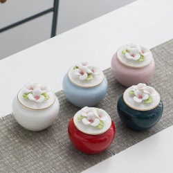 Handmade Floral Pet Urn, Dog, Cats, Birds, Small Animals, Gentle Creative, Sealed Spark Storage Jar, Memorial [...]