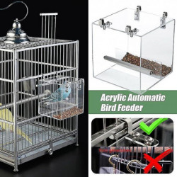 Automatic Bird Feeder No Mess Bird Cage Pet Feeder Seed Food Container for Parakeet Canary Cockatiel Parrot Finch [...]