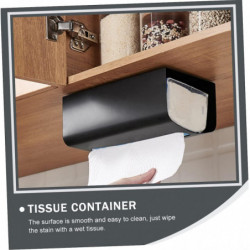 1pc Box Kitchen for Mount Towel Wall- Container Napkin Black Organizer Steel Storage Glove Cover Toilet Magnetic [...]