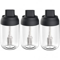 2024 Kitchen Seasoning Containers 3 Pack Glass Spice Jars Container Transparent Sealed Storage Seaso 2024 Kitchen Seasoning Containers 3 Pack Glass Spice Jars Container Transparent Sealed Storage Seaso