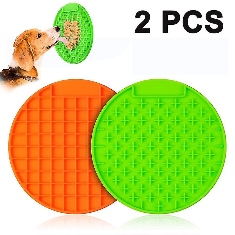 Tapis de léchage pour chiens de grande taille 2pcs, dispositif de distraction de lavage de chien