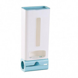 Wabjtam 1pc Trash Bag Dispenser Wall Mounted Grocery Garbage Bags Holder Plastic Bag Storage,light Blue