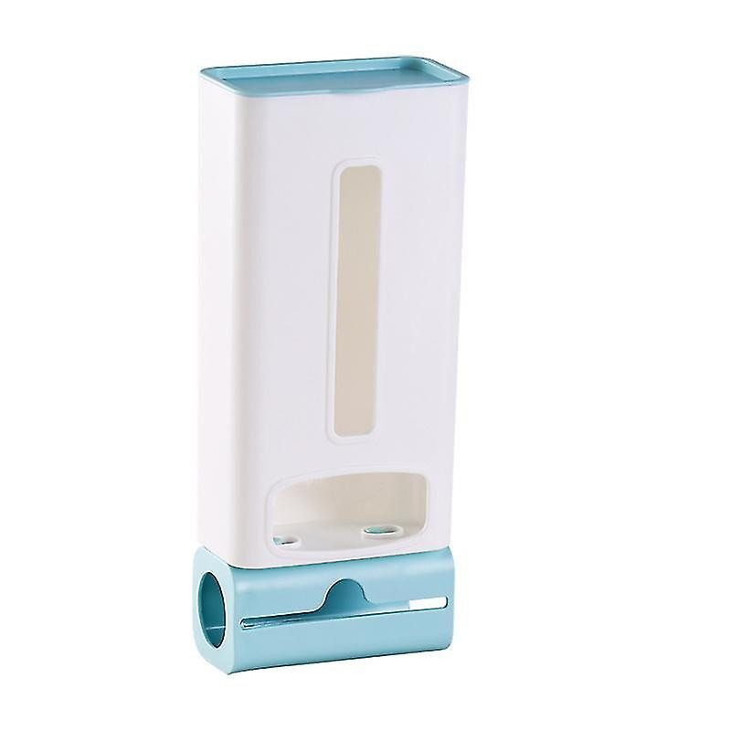 Wabjtam 1pc Trash Bag Dispenser Wall Mounted Grocery Garbage Bags Holder Plastic Bag Storage,light Blue