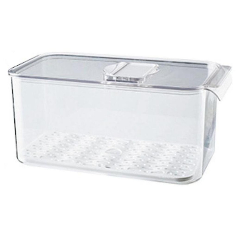 1pcs Fresh-keeping Box Drain Refrigerator Storage Box With Lid