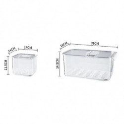 1pcs Fresh-keeping Box Drain Refrigerator Storage Box With Lid 1pcs Fresh-keeping Box Drain Refrigerator Storage Box With Lid