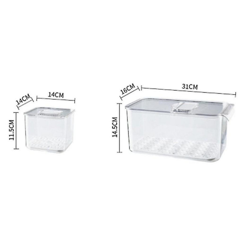 1pcs Fresh-keeping Box Drain Refrigerator Storage Box With Lid