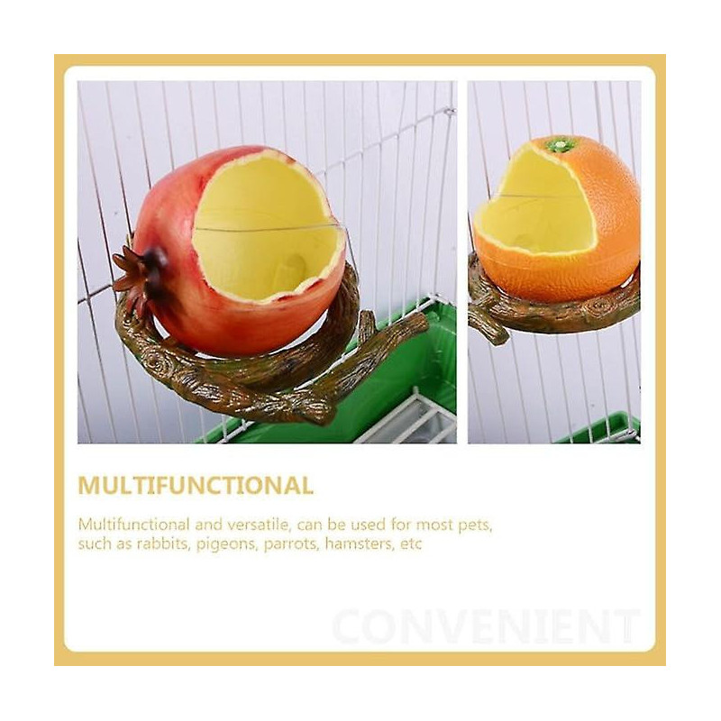 2 PCS Bird Feeders Fruit Feeder, Parrot Feeding Box, Hamster Food Tray, Parrot Food Container, Orange Plastic Long [...]