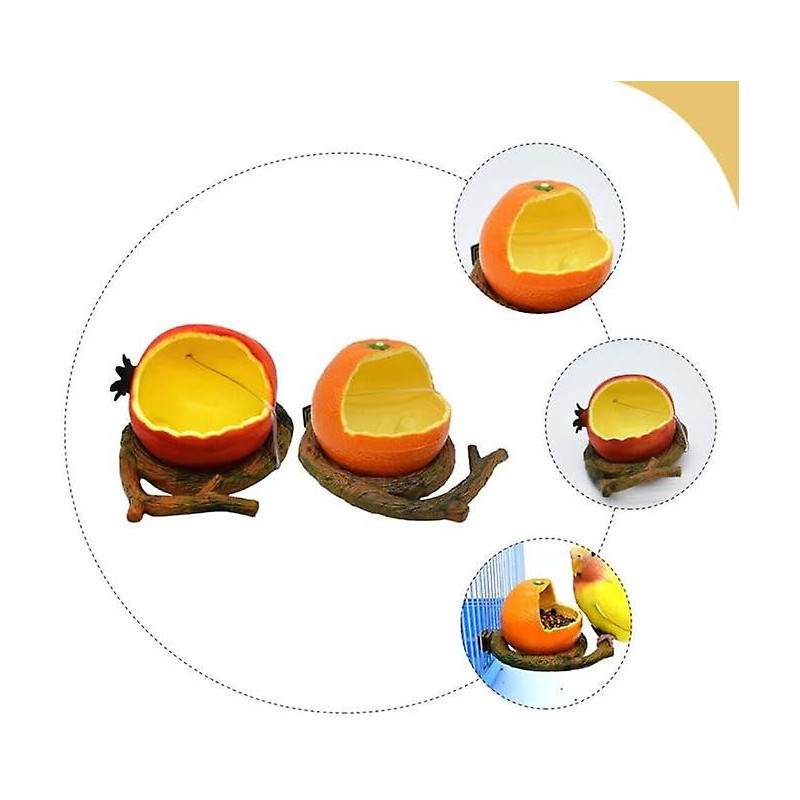 2 PCS Bird Feeders Fruit Feeder, Parrot Feeding Box, Hamster Food Tray, Parrot Food Container, Orange Plastic Long [...]