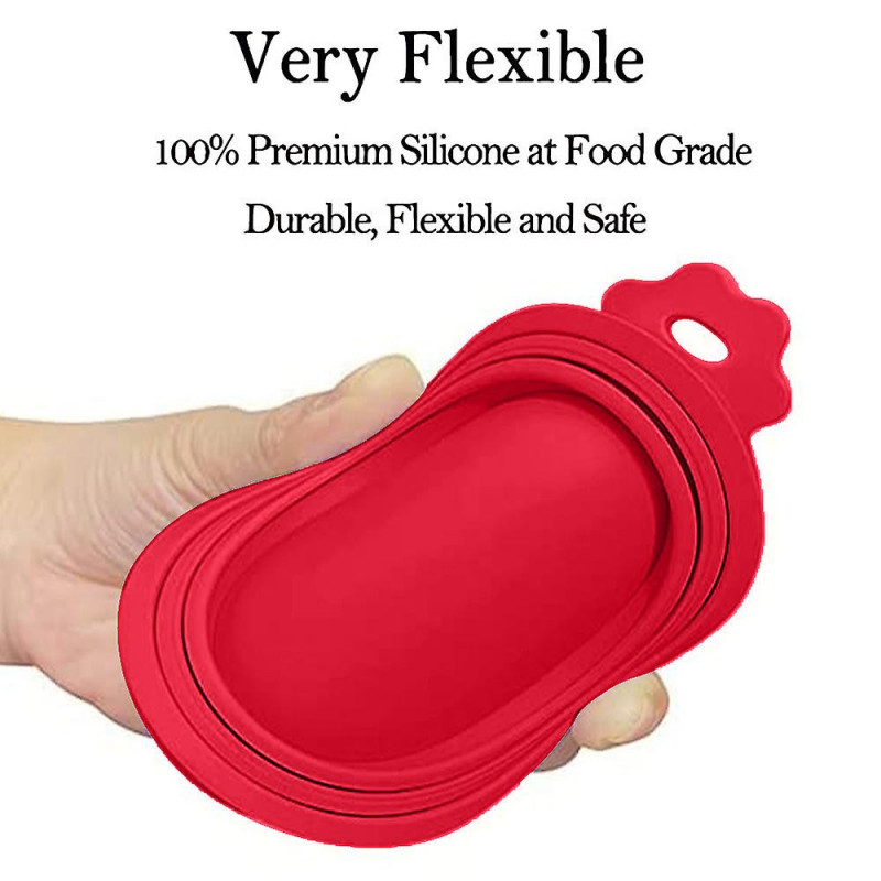2pcs Silicone pet jar lid dog and cat food jar lid three-size food jar