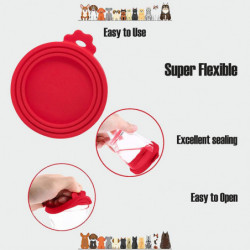 2pcs Silicone pet jar lid dog and cat food jar lid three-size food jar 2pcs Silicone pet jar lid dog and cat food jar lid three-size food jar
