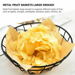 2Pcs Simple Iron Storage Basket Fruit Dessert Snacks Basket Kitchen Food Container 2Pcs Simple Iron Storage Basket Fruit Dessert Snacks Basket Kitchen Food Container