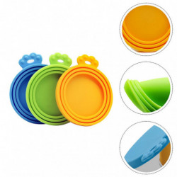 3pcs Durable Pet Can Covers Silicone Pet Food Can Cover (Orange, Blue, Green) 3pcs Durable Pet Can Covers Silicone Pet Food Can Cover (Orange, Blue, Green)