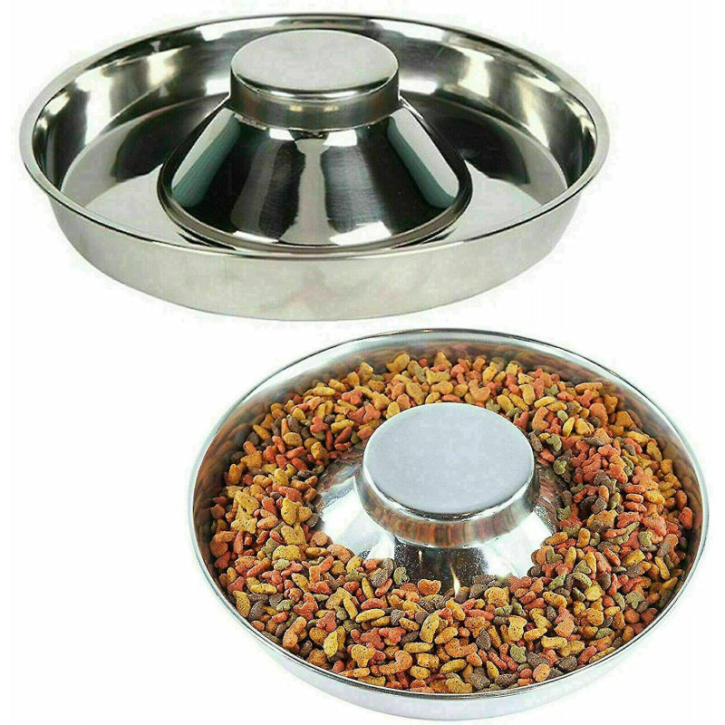 Stainless Steel Dog Bowl Puppy Feeding Weaning Food Tray, 34 Cm