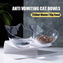 Cat Bowl With Stand, Tilted Cat Bowls For Kittens Elevated Cat Bowl Anti Vomiting Double Cat Bowls Cat Bowl With Stand, Tilted Cat Bowls For Kittens Elevated Cat Bowl Anti Vomiting Double Cat Bowls