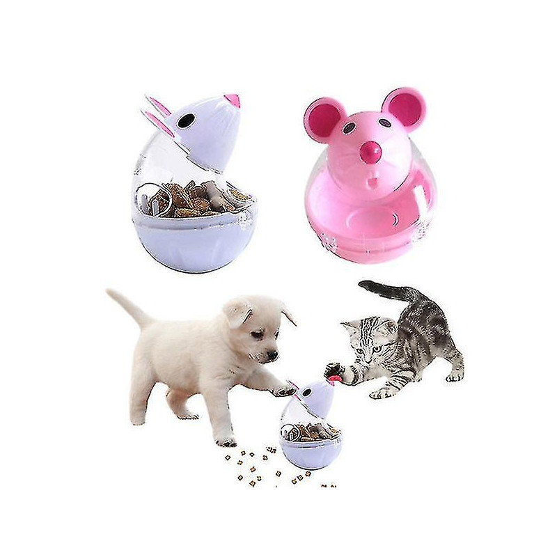 Food Dispenser Cat Tumbler Toy Funny Plastic Container Mouse Shape Gift Pet Supplies Drop