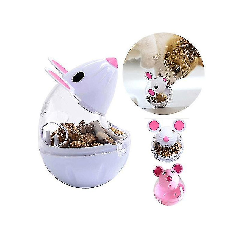 Food Dispenser Cat Tumbler Toy Funny Plastic Container Mouse Shape Gift Pet Supplies Drop