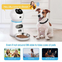 Mignon Robot Shape Automatique pour Mangeoire pour Chat avec 10S Enregistreur Vocal Gardant la nourriture F Mignon Robot Shape Automatique pour Mangeoire pour Chat avec 10S Enregistreur Vocal Gardant la nourriture F