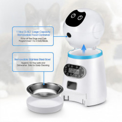 Mignon Robot Shape Automatique pour Mangeoire pour Chat avec 10S Enregistreur Vocal Gardant la nourriture F Mignon Robot Shape Automatique pour Mangeoire pour Chat avec 10S Enregistreur Vocal Gardant la nourriture F