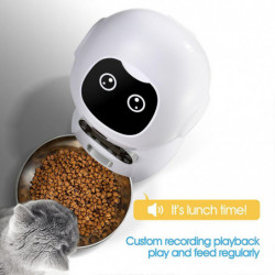Mignon Robot Shape Automatique pour Mangeoire pour Chat avec 10S Enregistreur Vocal Gardant la nourriture F Mignon Robot Shape Automatique pour Mangeoire pour Chat avec 10S Enregistreur Vocal Gardant la nourriture F