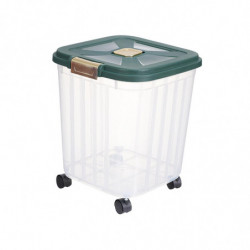 Dry Food Container Food Holder Bin With Caster For Cabinet Countertop Snacks Green 15kg Dry Food Container Food Holder Bin With Caster For Cabinet Countertop Snacks Green 15kg